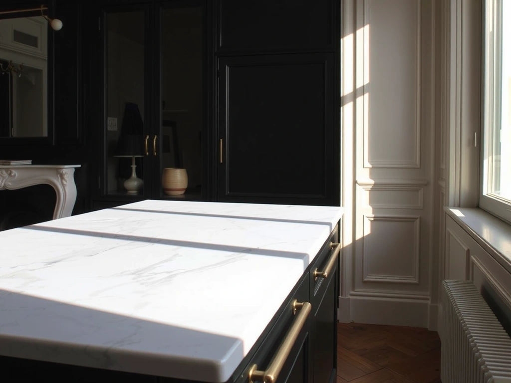 Marble countertop in Parisian light